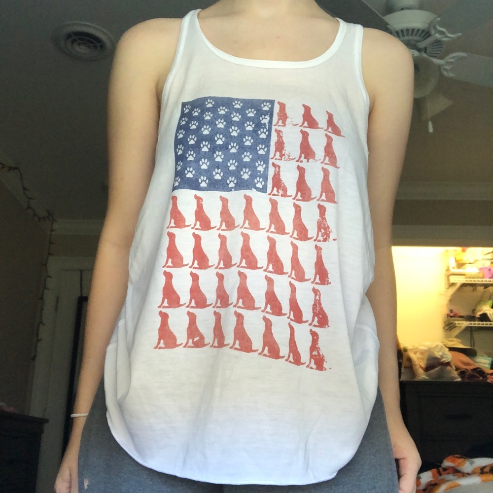 cute american flag made of dogs